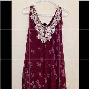 Maroon red butterfly dress